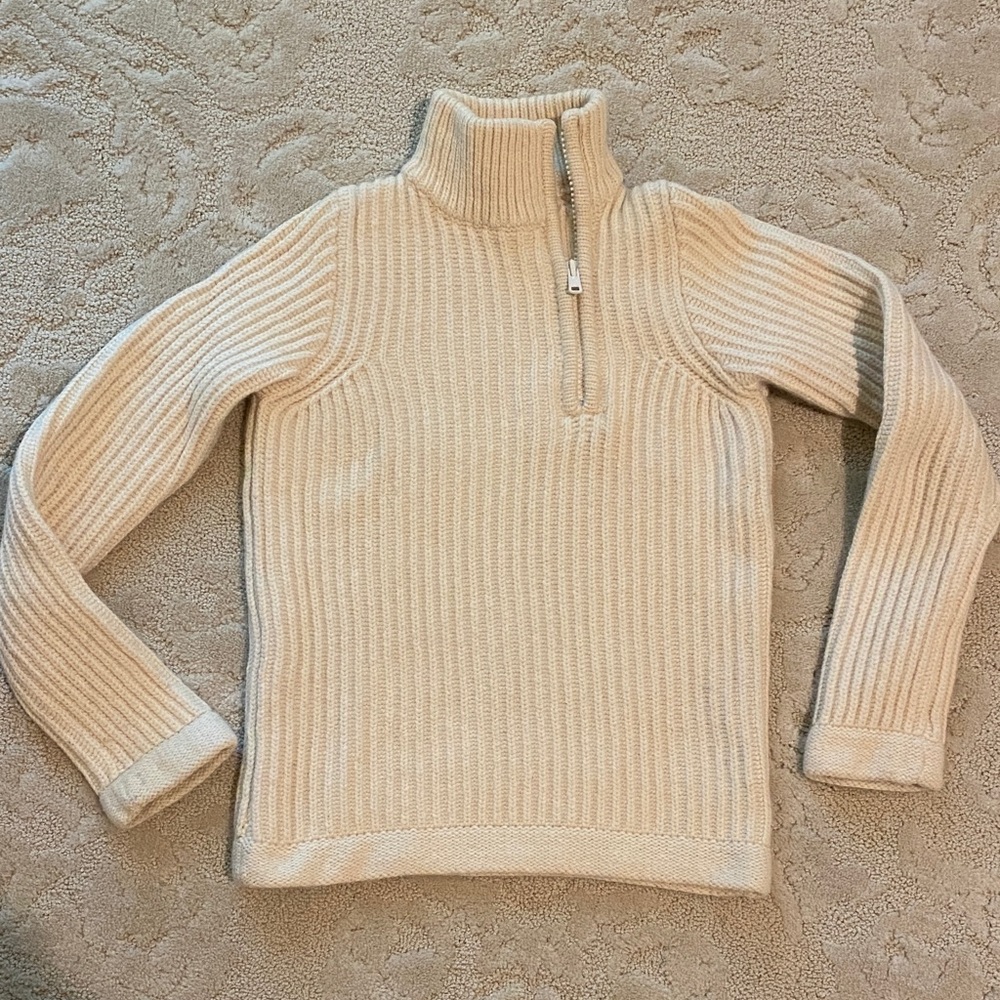 Marc Jacobs Beige Ribbed 1/4 zip Sweater